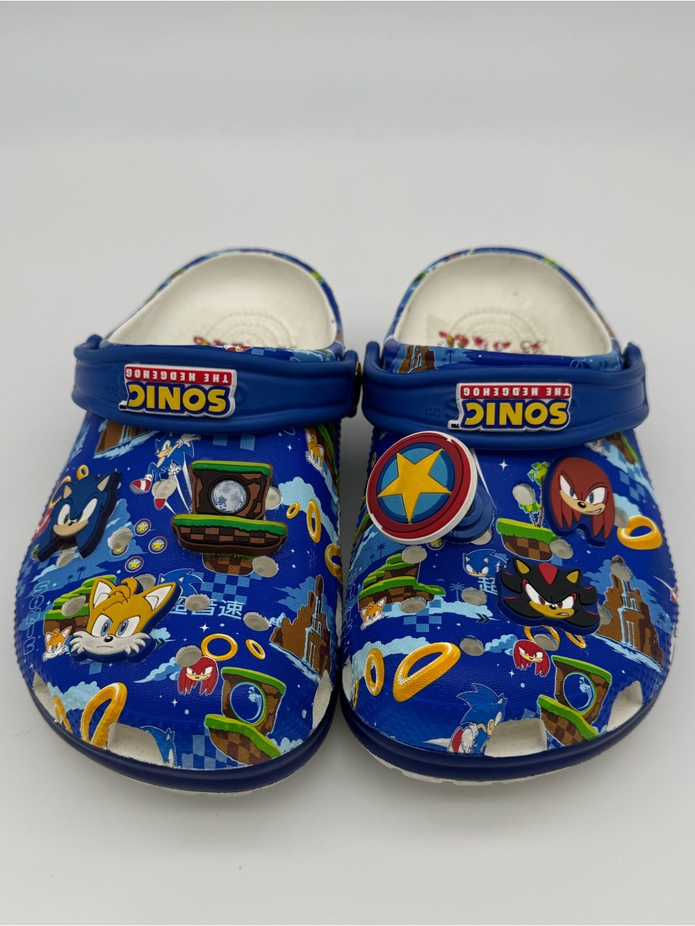 Crocs Sonic charms Movie Hedgehog cartoon Blue sandals Kids J3 Classic boys SZ 3